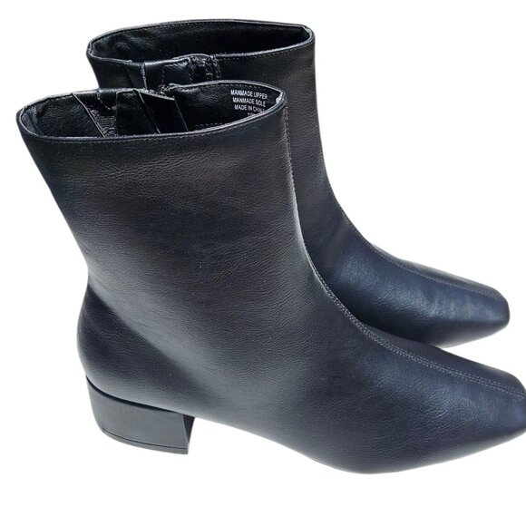 LOFT Black Seamed Square Toe Booties - Picture 3 of 8